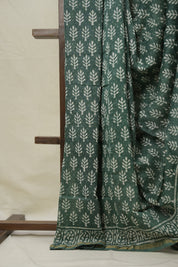 Sage Green HBP Cotton Silk Saree With Chanderi Border - SRSGCSS1607
