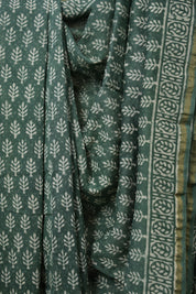 Sage Green HBP Cotton Silk Saree With Chanderi Border - SRSGCSS1607