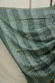 Sage Green HBP Cotton Silk Saree With Chanderi Border - SRSGCSS1607
