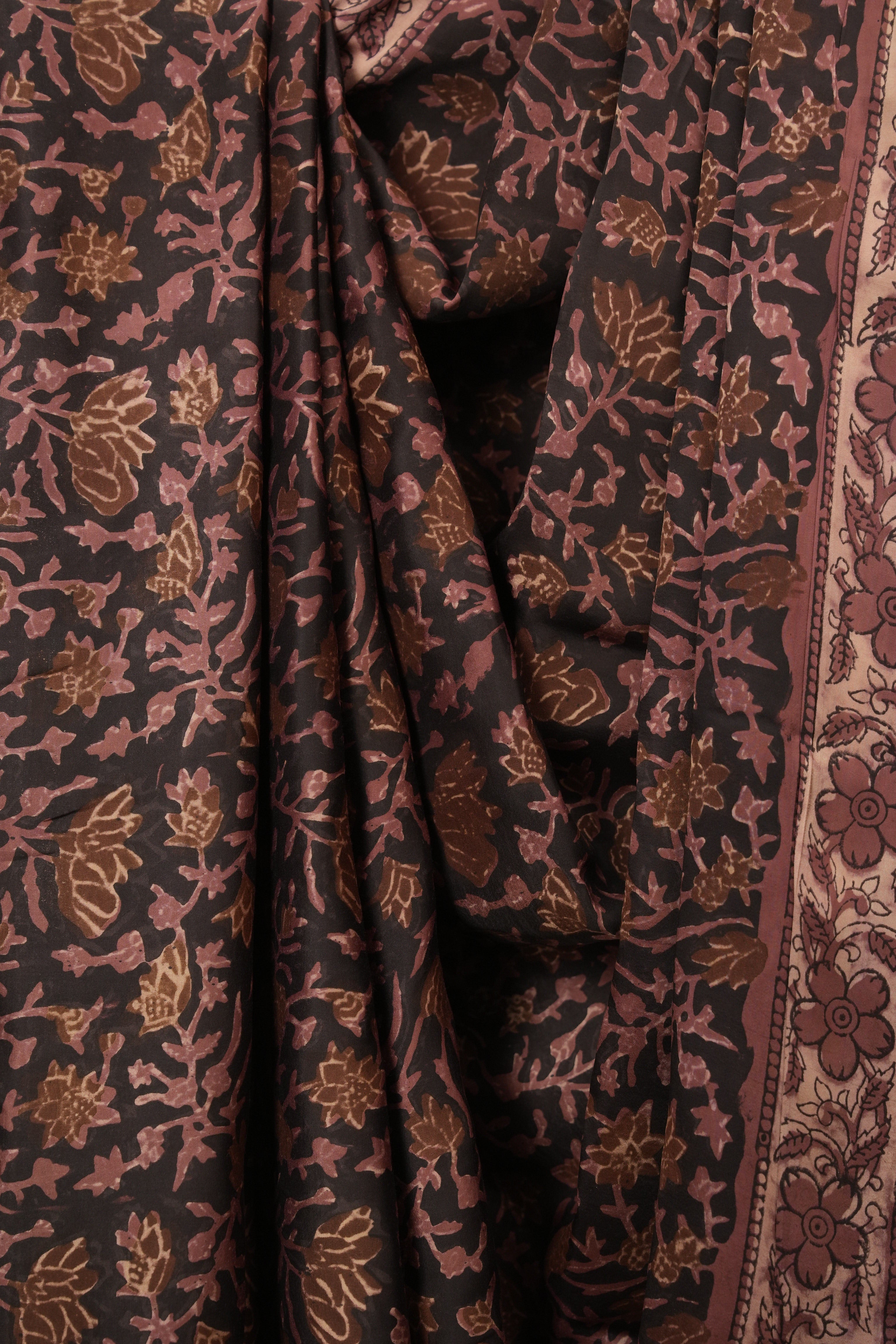 Black Modal Silk Saree -SRBMSS752