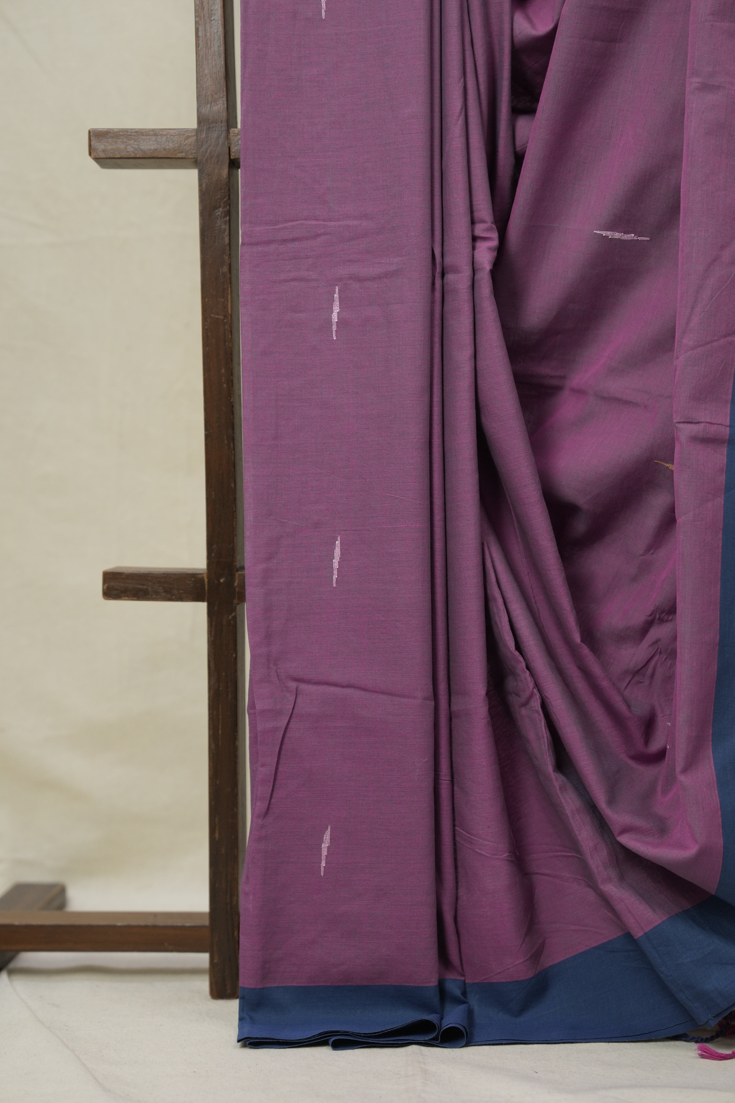Purple Plain Cotton Ilkal Saree (DEFECT) - SRPPCIS116-PI