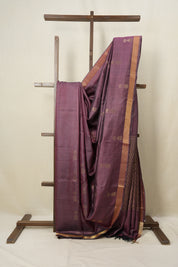 Wine Tussar Silk Saree - SRWTSS1535