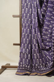 Lavender Purple HBP Cotton Silk Saree With Maheshwari Border - SRLPCSS1383