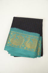 Navy Blue Sungudi Cotton Saree - SRNBSCS130