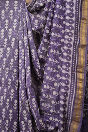 Lavender Purple HBP Cotton Silk Saree With Maheshwari Border - SRLPCSS1383