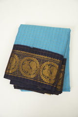 Blue Sungudi Cotton Saree - SRBSCS133