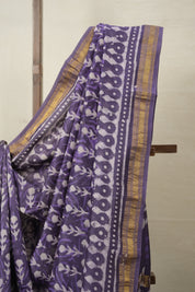 Lavender Purple HBP Cotton Silk Saree With Maheshwari Border - SRLPCSS1383
