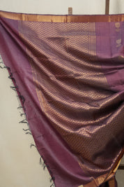 Wine Tussar Silk Saree - SRWTSS1535