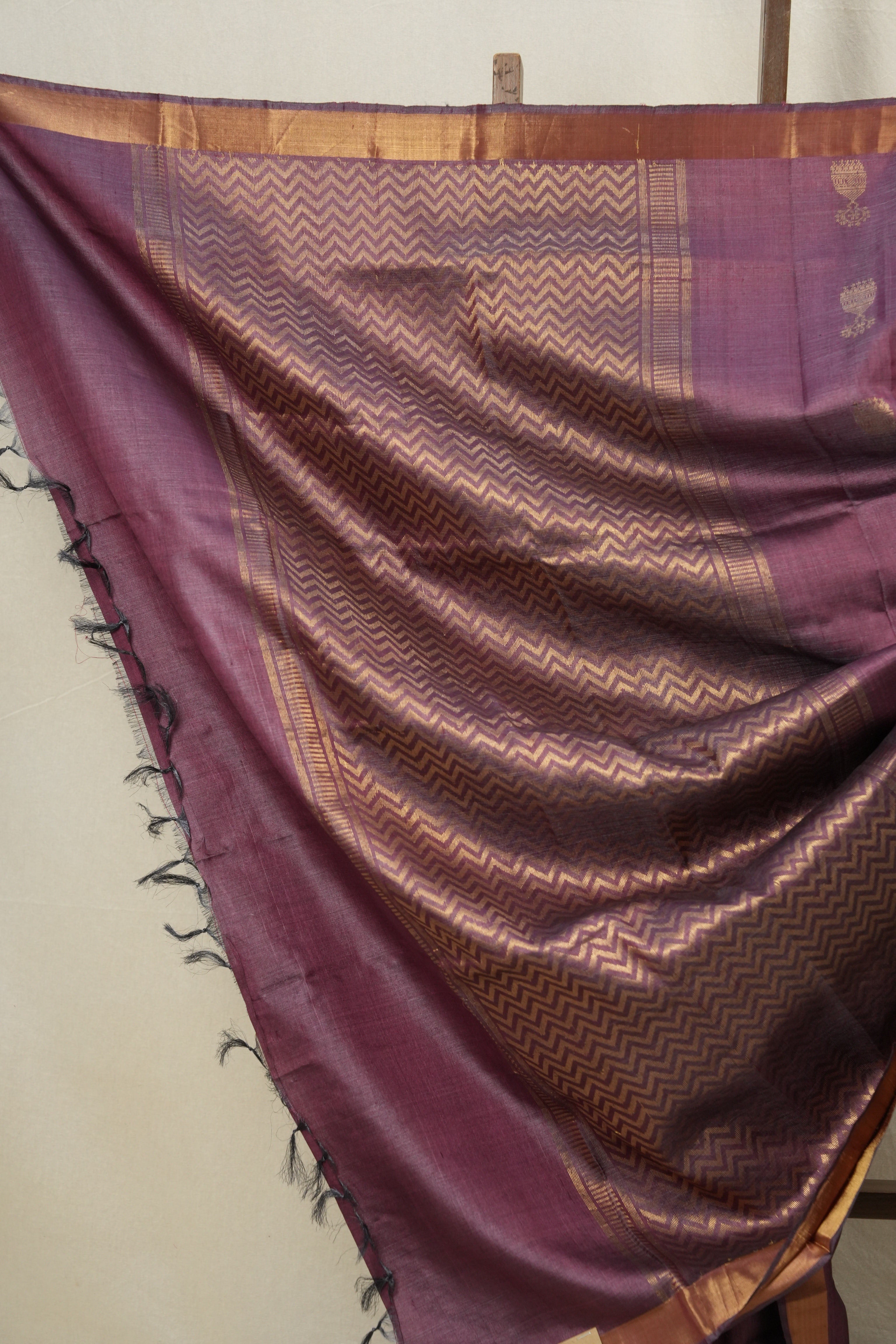 Wine Tussar Silk Saree - SRWTSS1535