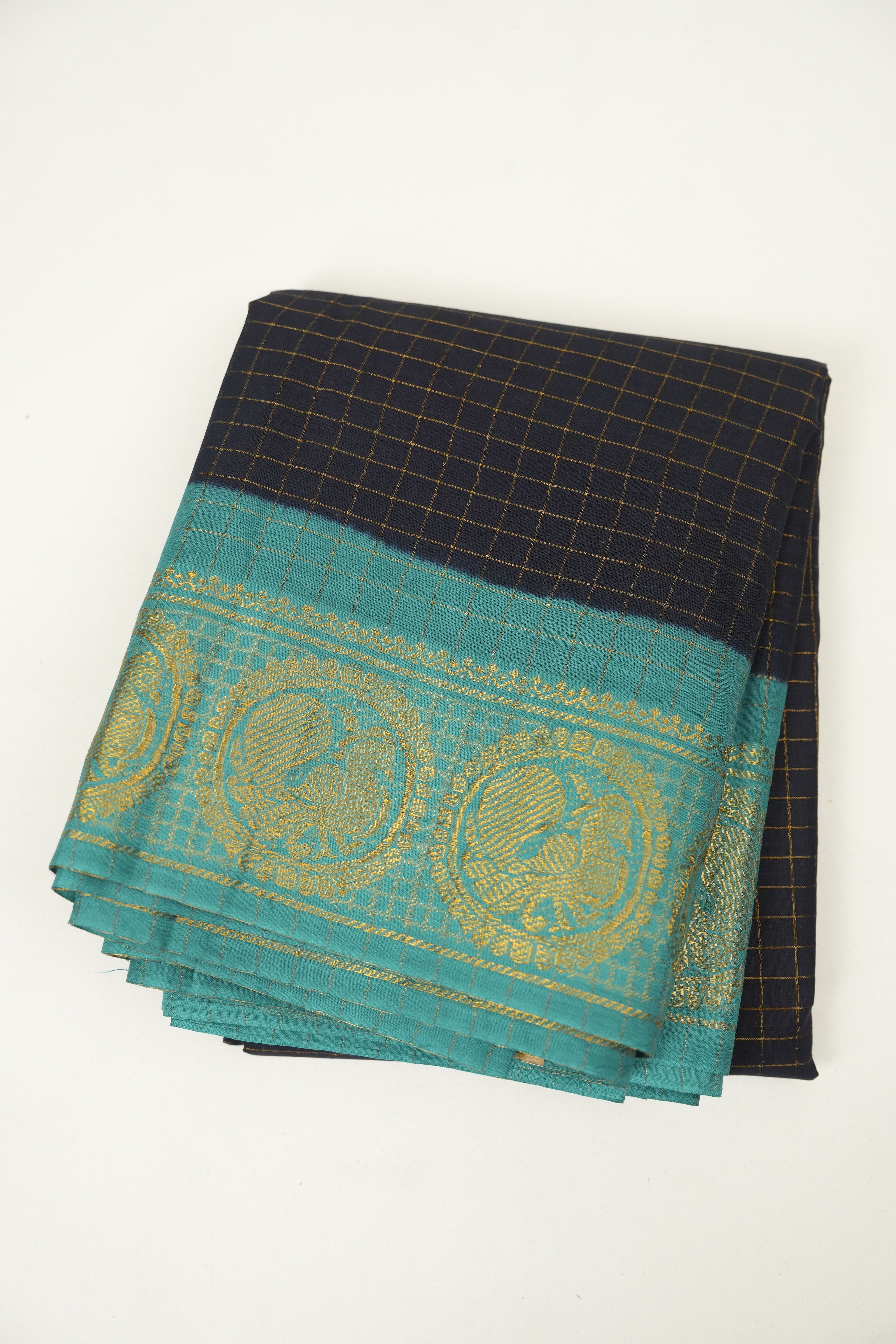 Navy Blue Sungudi Cotton Saree - SRNBSCS128