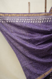 Lavender Purple HBP Cotton Silk Saree With Maheshwari Border - SRLPCSS1383