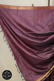 Wine Tussar Silk Saree - SRWTSS1535