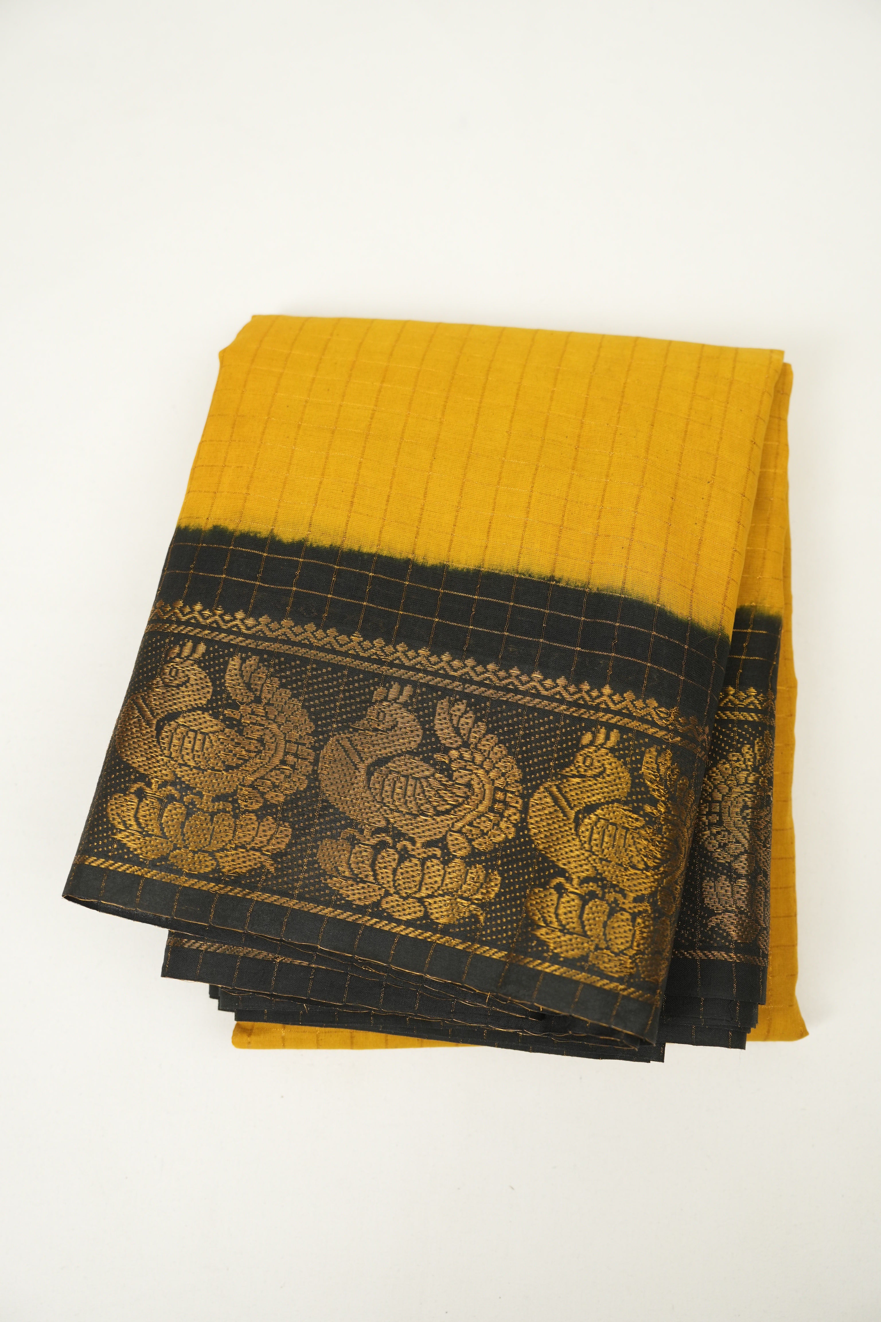 Mustard Sungudi Cotton Saree - SRMSCS132