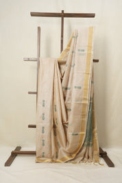 Beige Tussar Silk Saree - SRBTSS1537