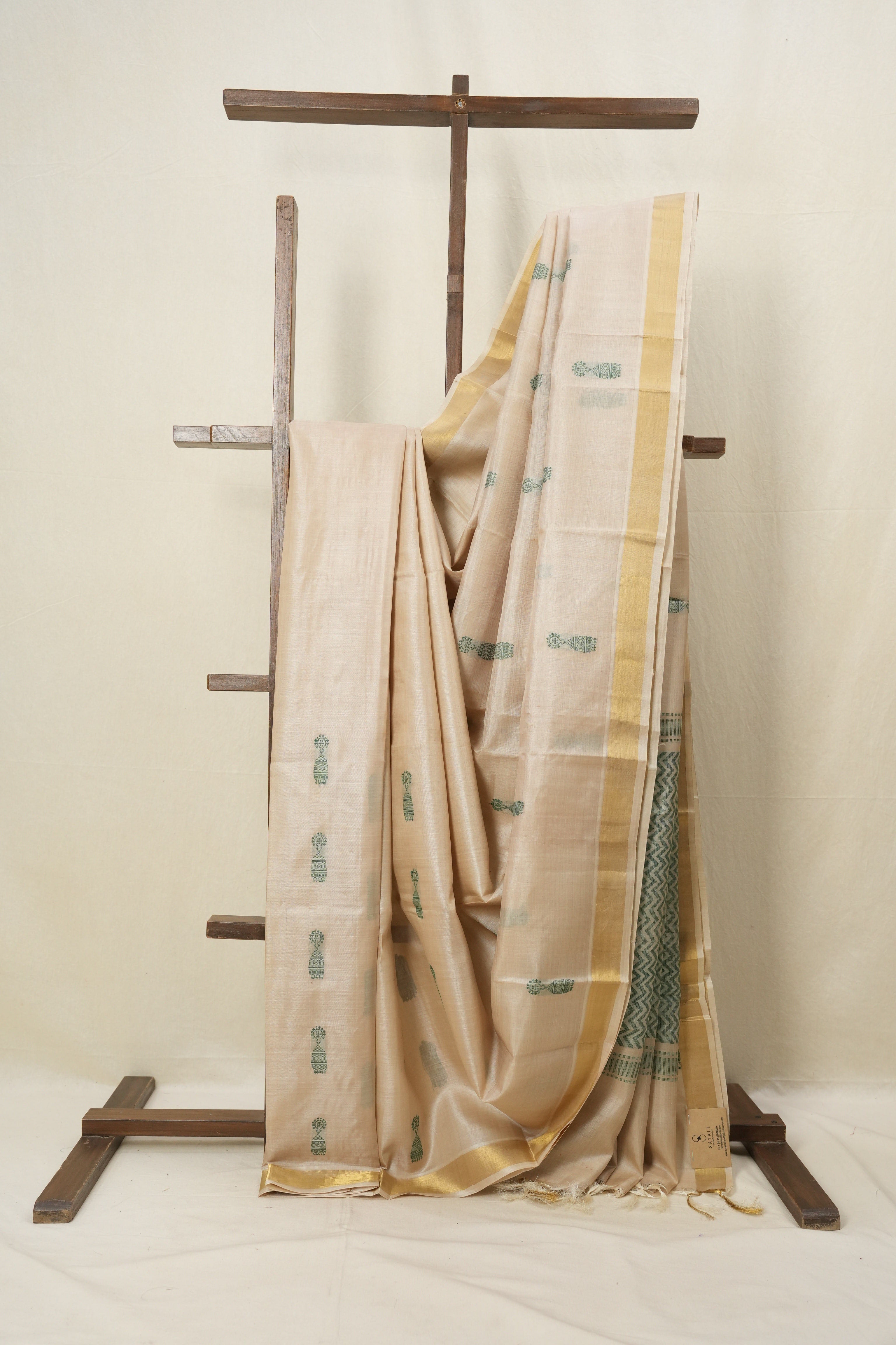 Beige Tussar Silk Saree - SRBTSS1537