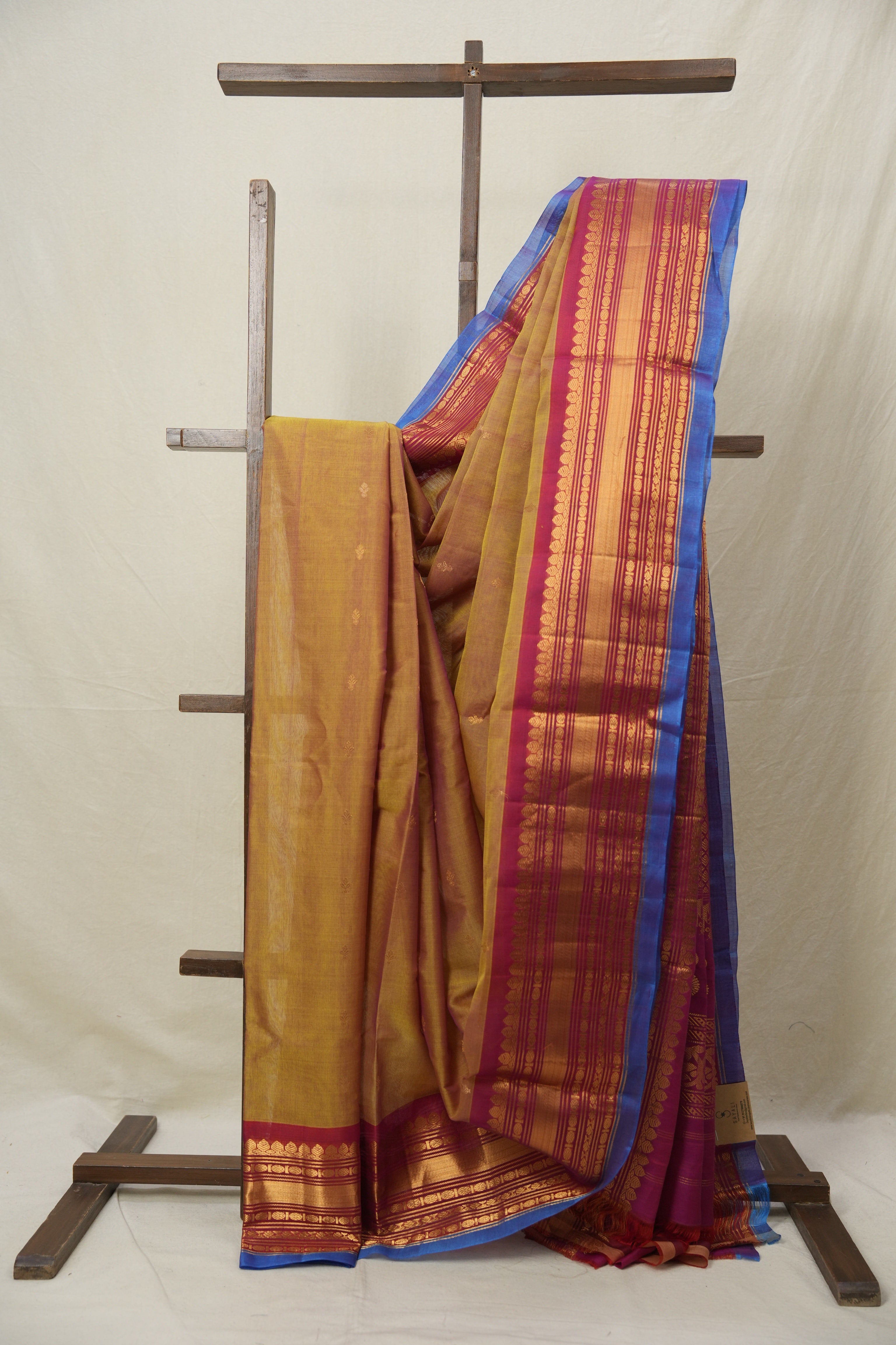 Two Tone Mustard Pink Gadwal Cotton Silk Saree (DEFECT) - SRTTMPGCSS119-PI