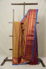 Two Tone Mustard Pink Gadwal Cotton Silk Saree (DEFECT) - SRTTMPGCSS119-PI
