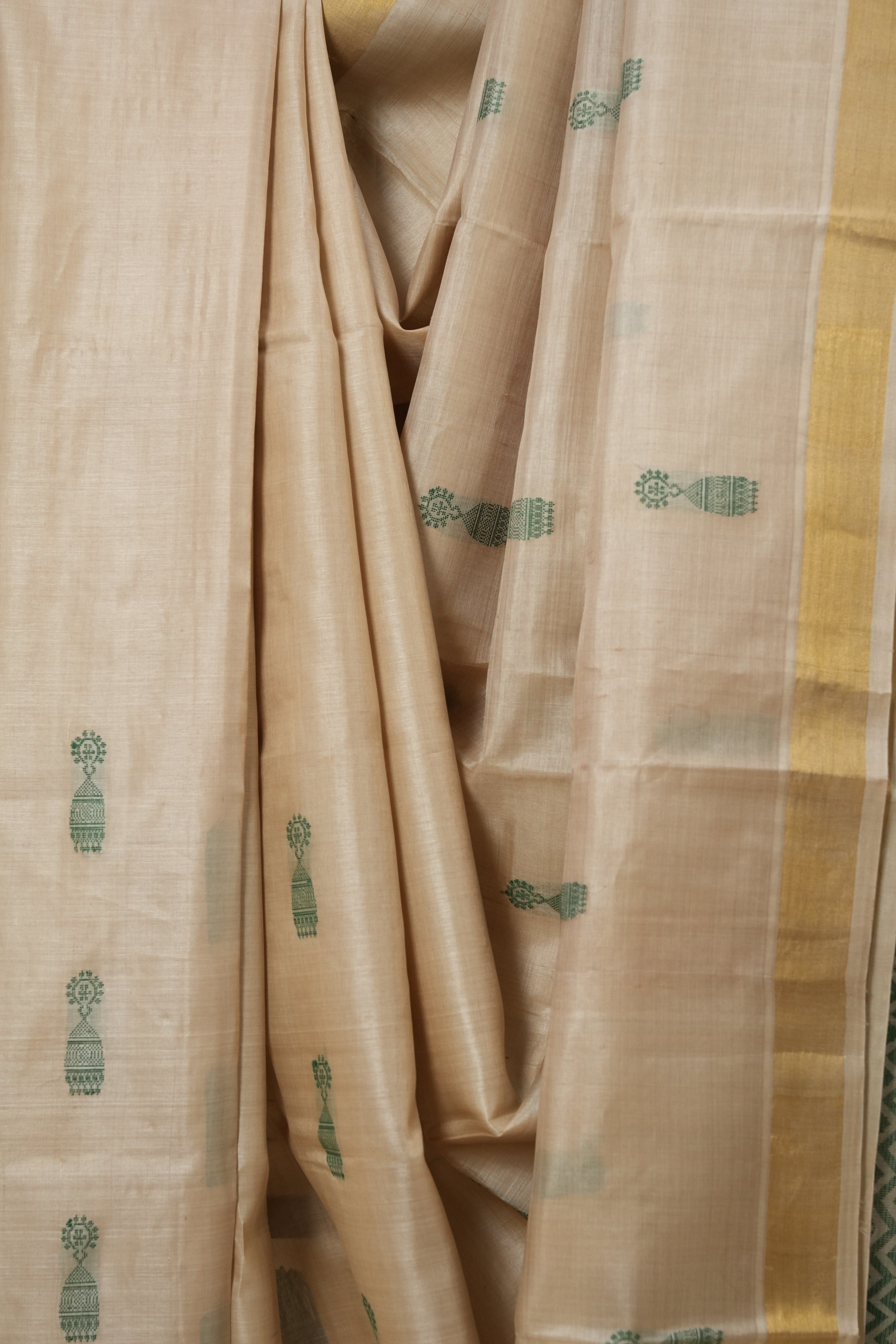Beige Tussar Silk Saree - SRBTSS1537