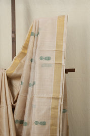 Beige Tussar Silk Saree - SRBTSS1537