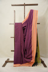 Magenta Cotton Ilkal Saree  - SRMCIS711