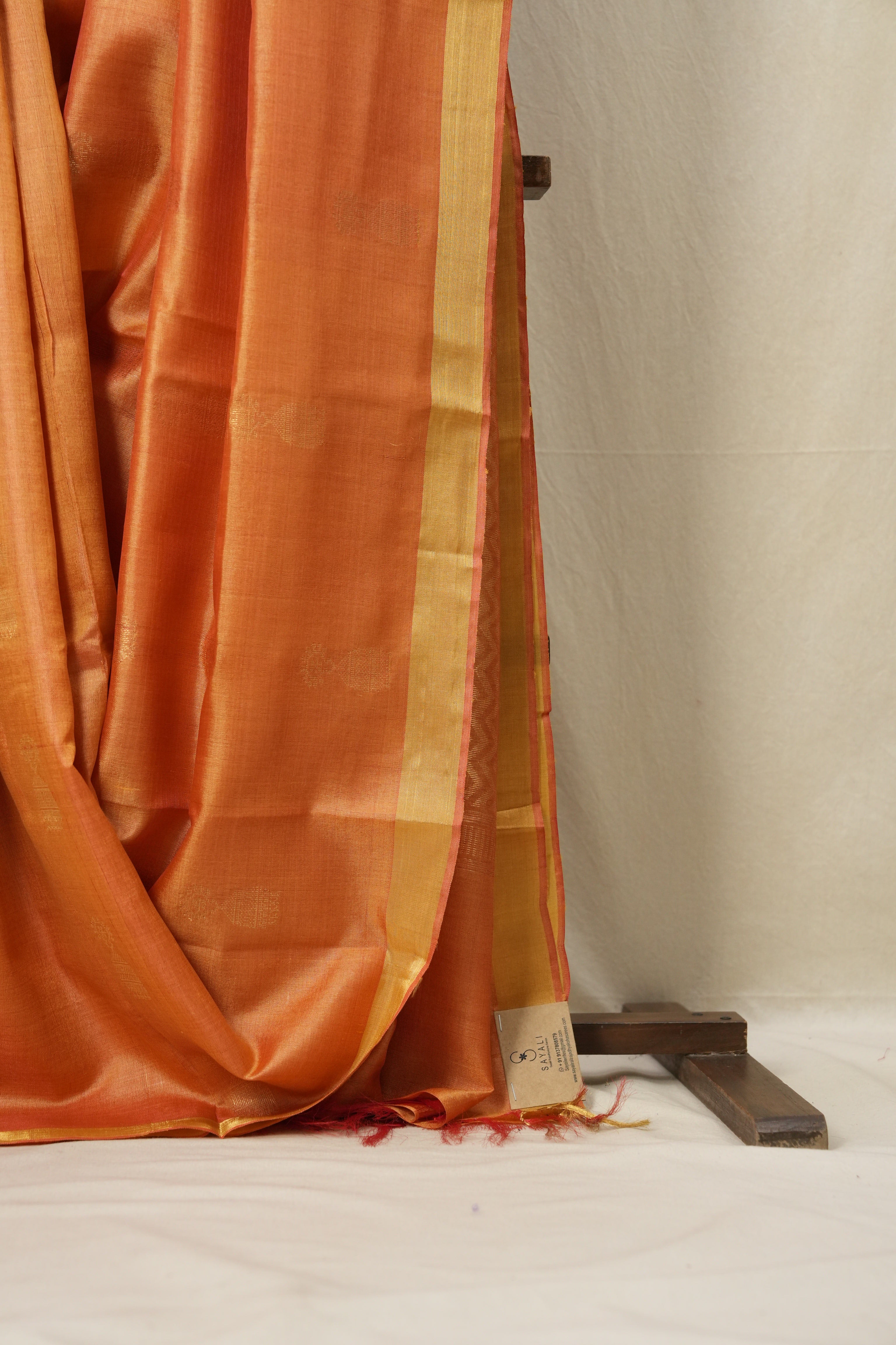 Orange Tussar Silk Saree - SROTSS1529