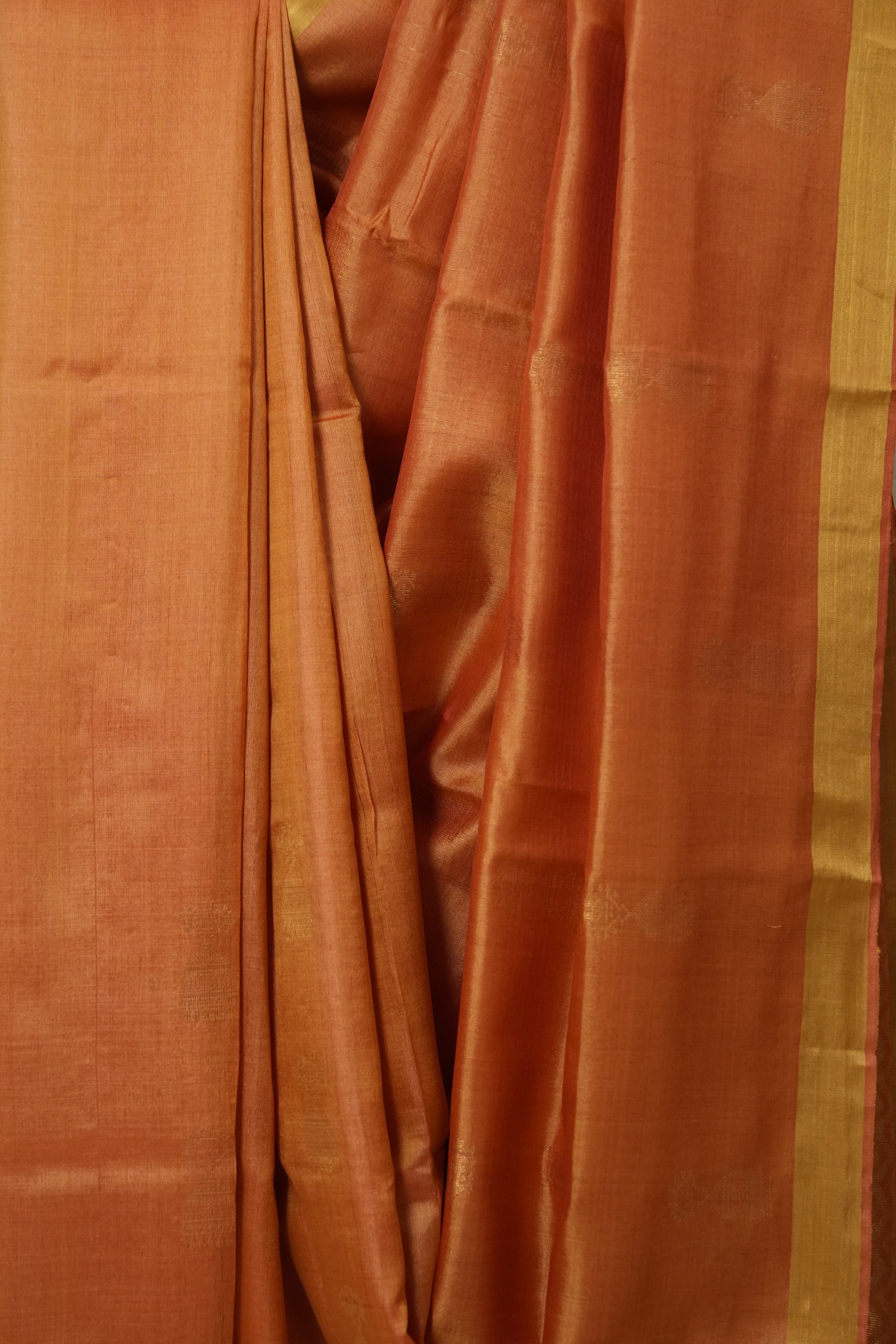 Orange Tussar Silk Saree - SROTSS1529