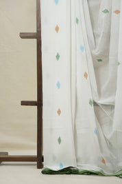 White Mul Bengal Cotton Jamdani Saree - SRWMBCJS211