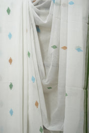 White Mul Bengal Cotton Jamdani Saree - SRWMBCJS211