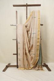Beige Tussar Silk Saree - SRBTSS1534