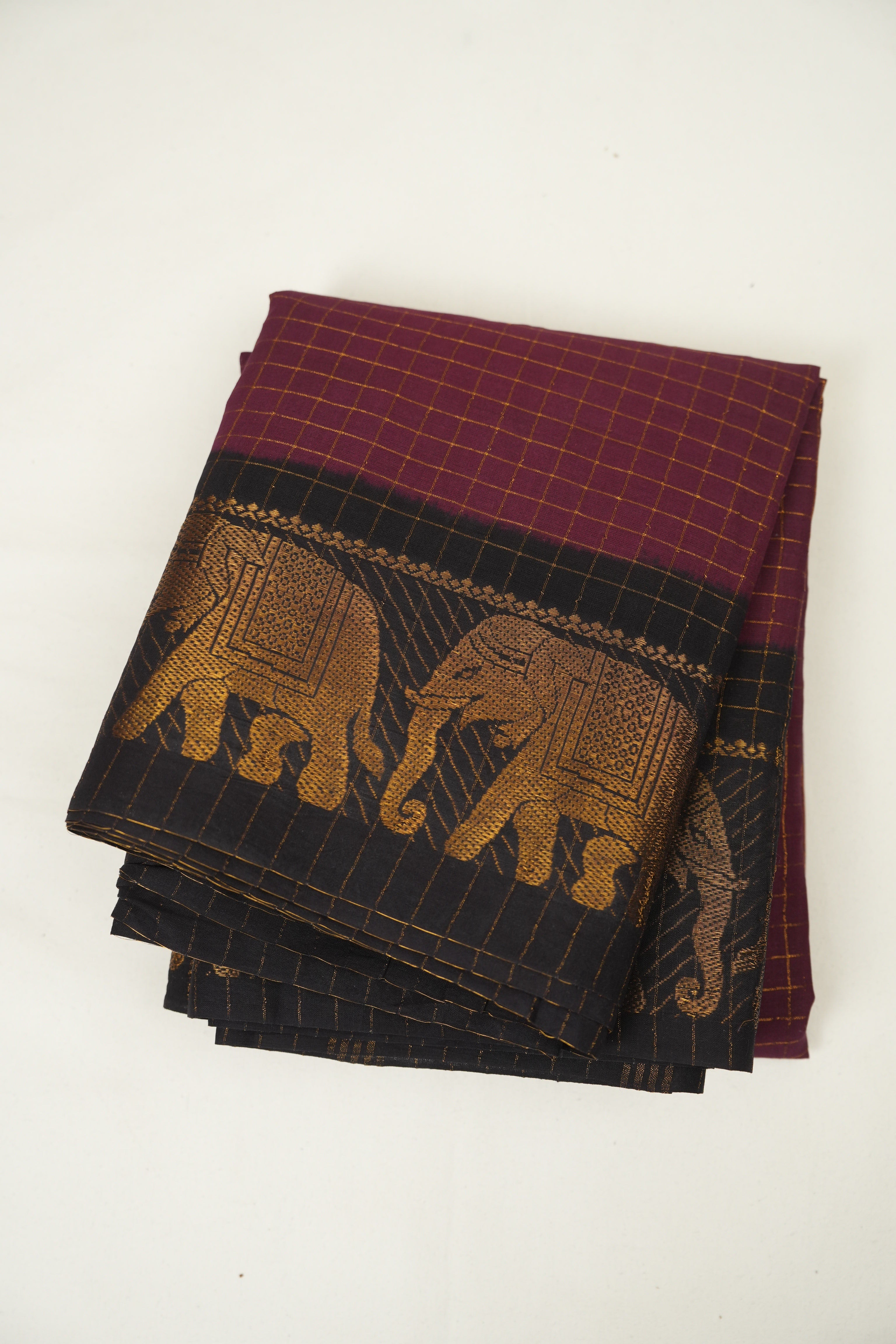 Wine Sungudi Cotton Saree - SRWSCS122