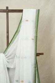 White Mul Bengal Cotton Jamdani Saree - SRWMBCJS211