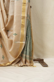 Beige Tussar Silk Saree - SRBTSS1534