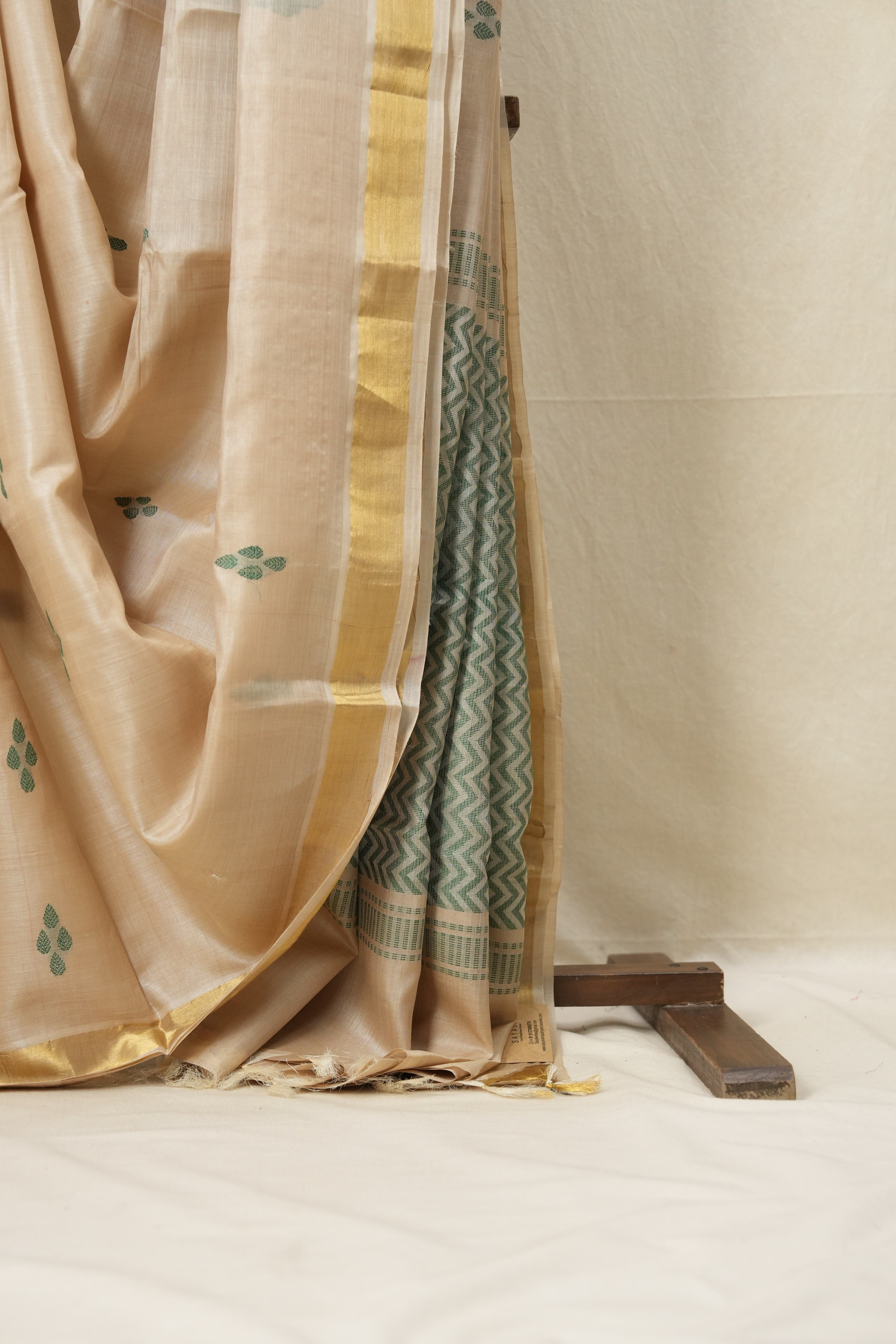 Beige Tussar Silk Saree - SRBTSS1534