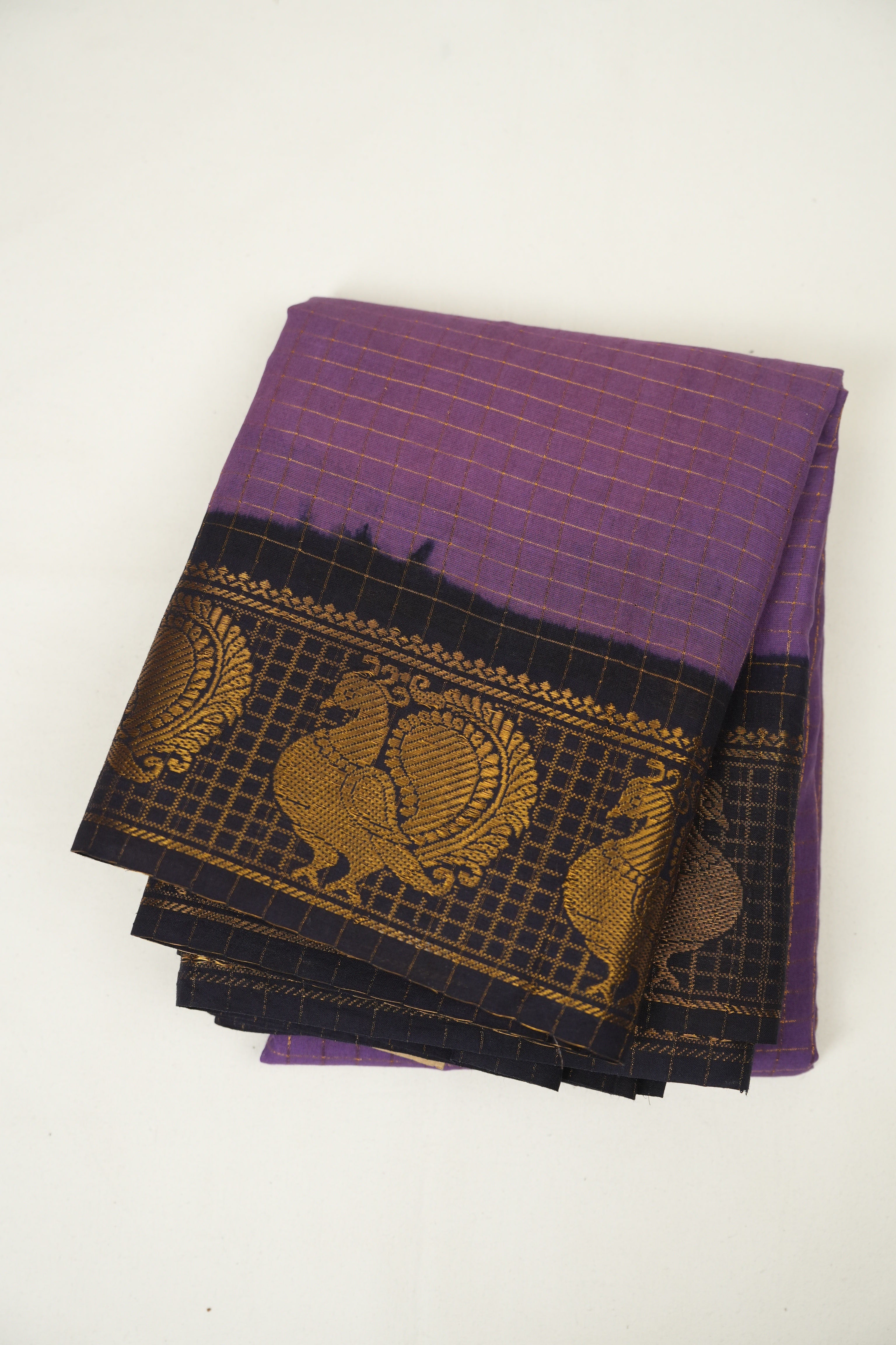 Lilac Sungudi Cotton Saree - SRLSCS136