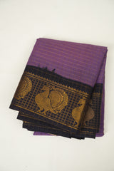 Lilac Sungudi Cotton Saree - SRLSCS136