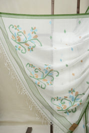 White Mul Bengal Cotton Jamdani Saree - SRWMBCJS211