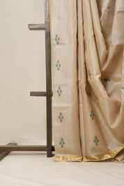 Beige Tussar Silk Saree - SRBTSS1534
