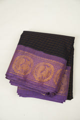Navy Blue Sungudi Cotton Saree - SRNBSCS125