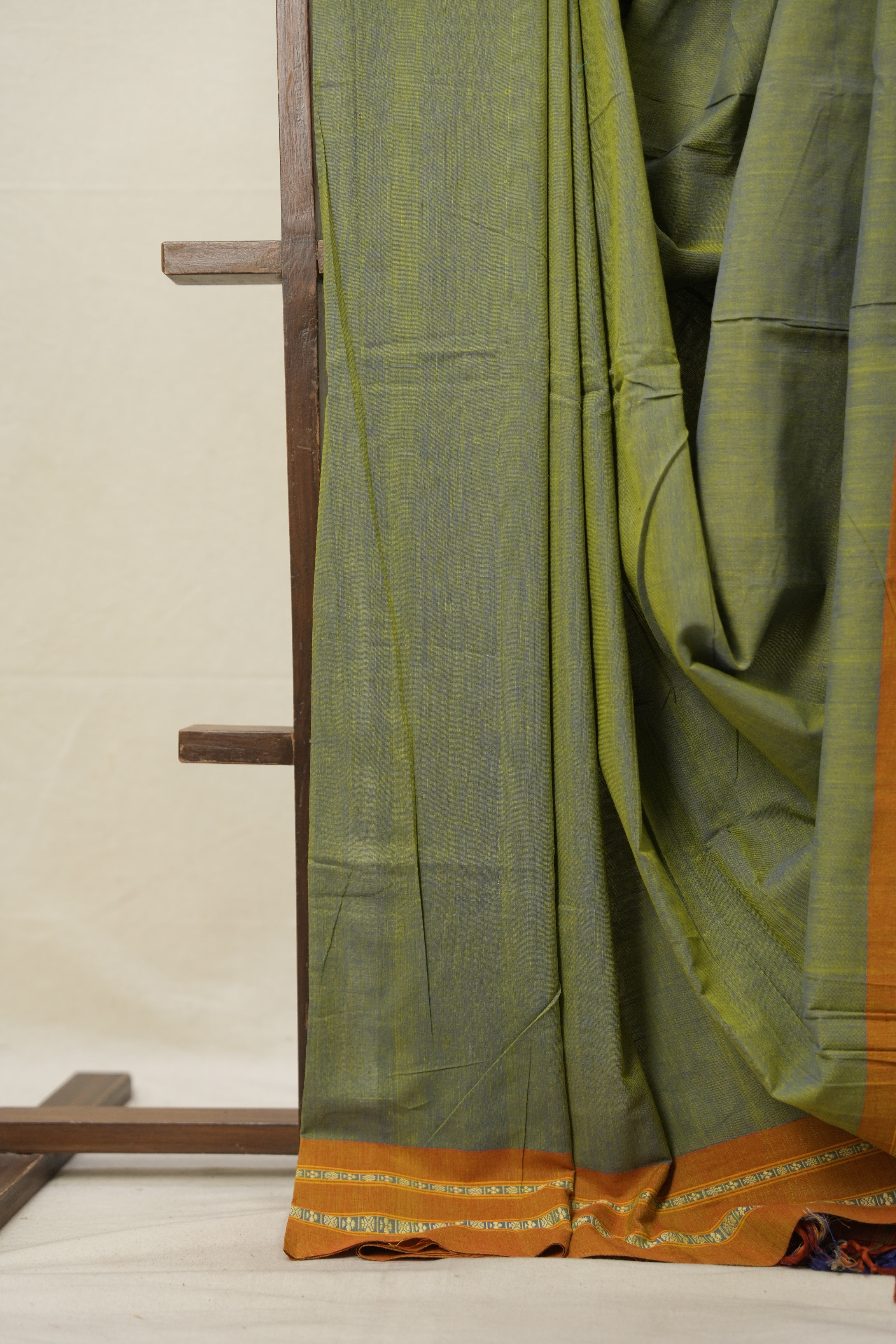 Olive Green Cotton Ilkal Saree  - SROGCIS676