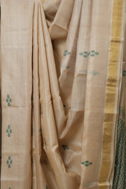 Beige Tussar Silk Saree - SRBTSS1534