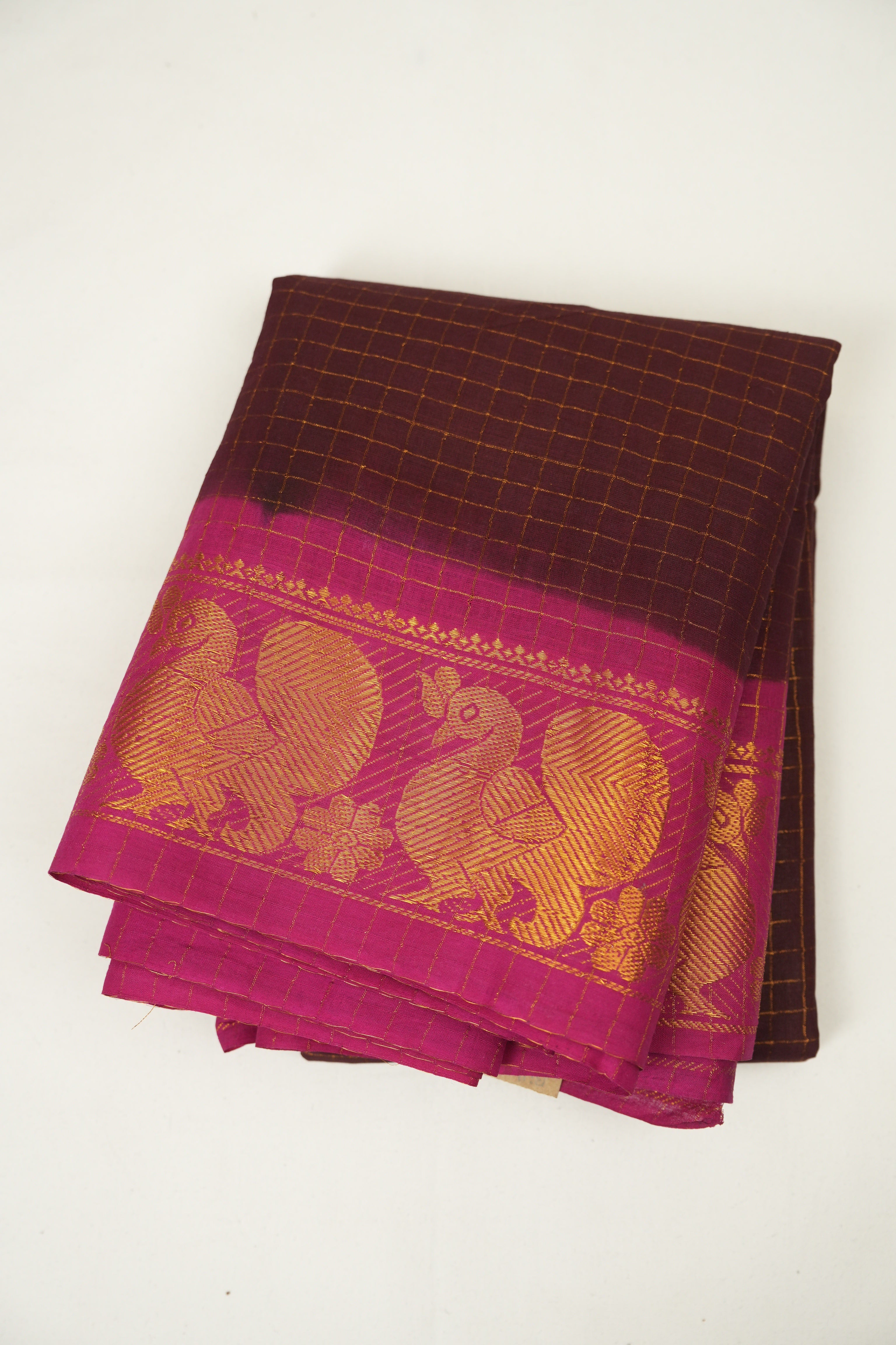 Burgundy Sungudi Cotton Saree - SRBSCS126