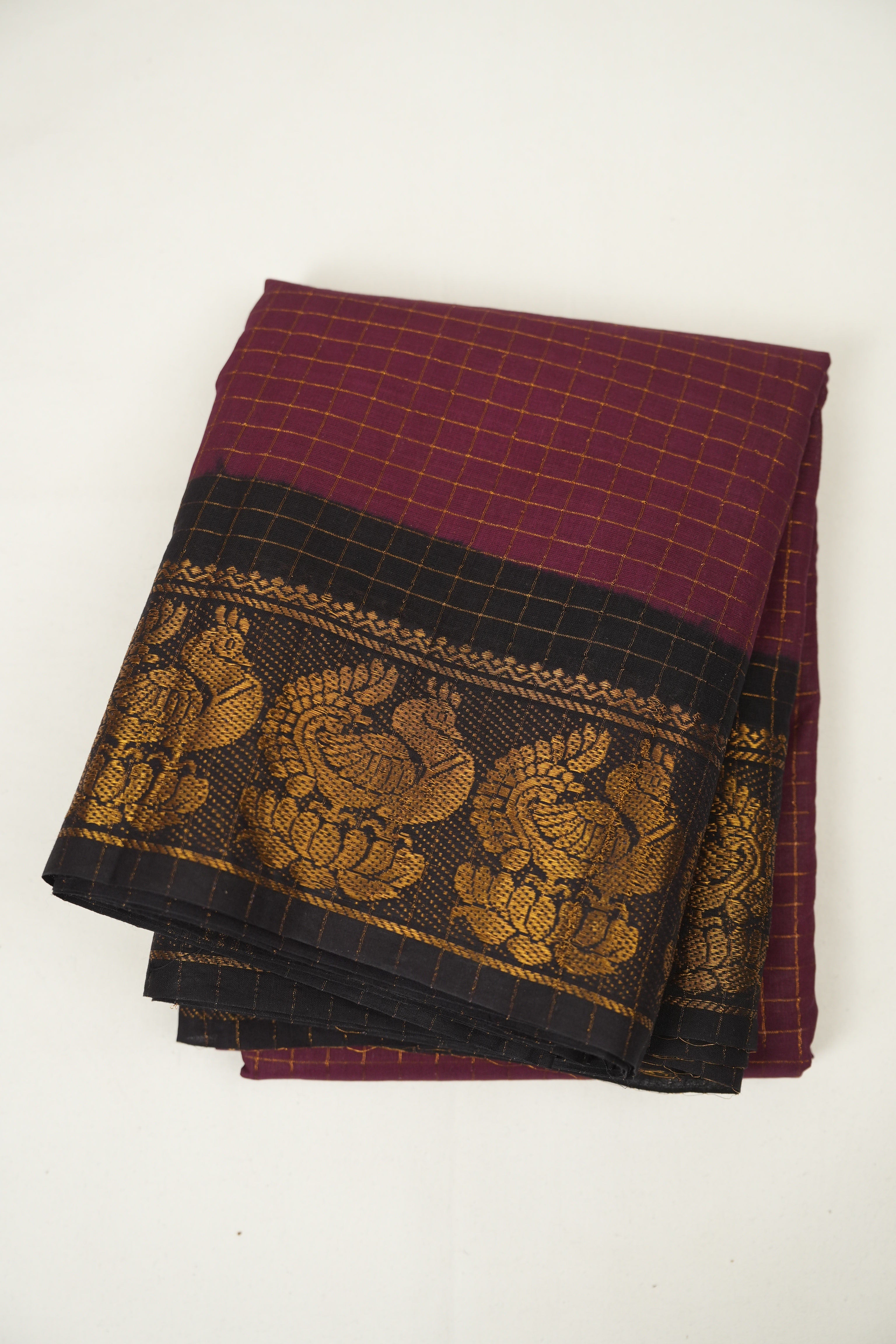Wine Sungudi Cotton Saree - SRWSCS121