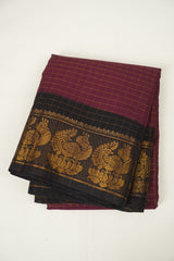 Wine Sungudi Cotton Saree - SRWSCS121