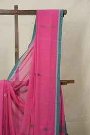 Pink Mul Bengal Cotton Jamdani Saree - SRPMBCJS212