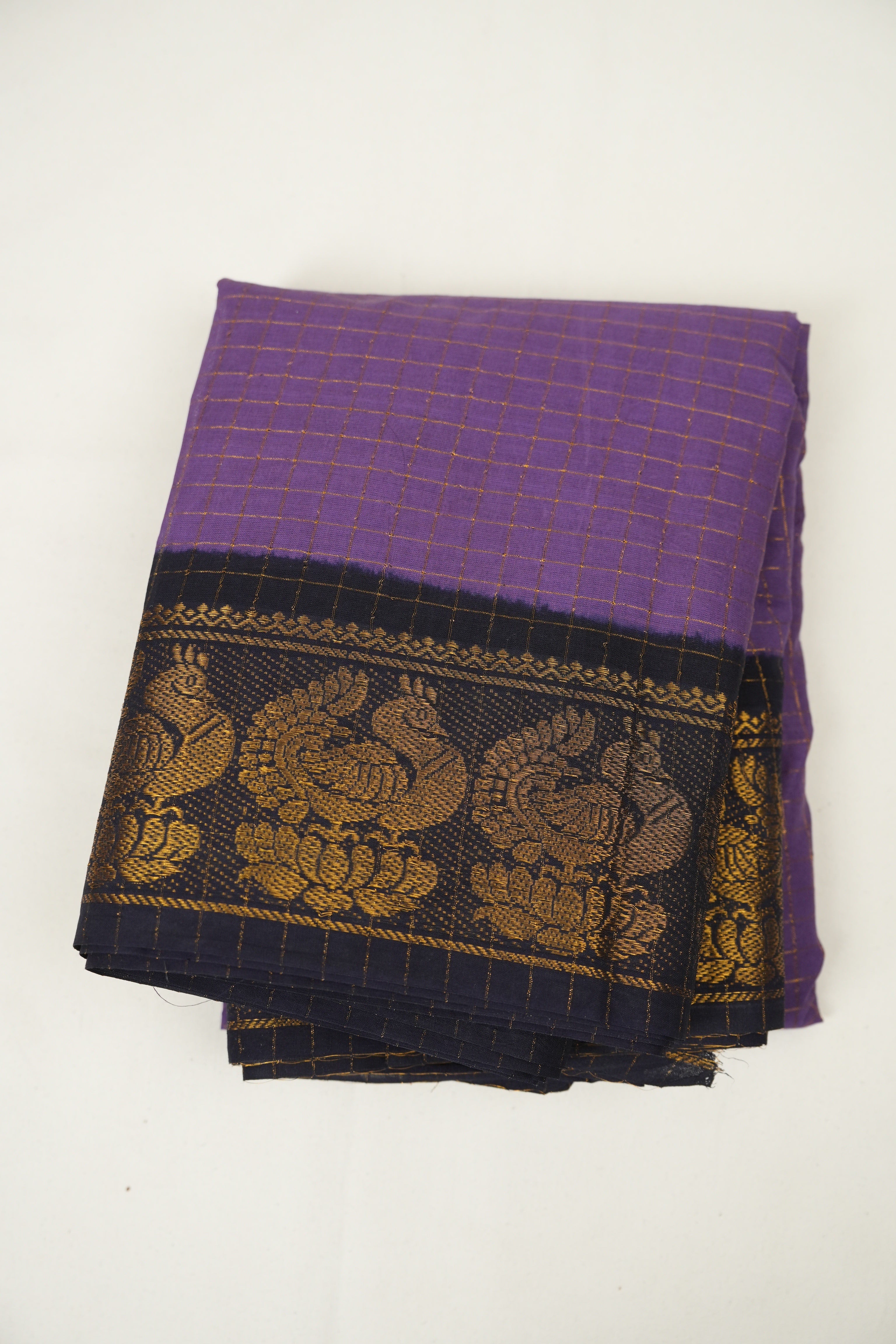Lilac Sungudi Cotton Saree - SRLSCS120