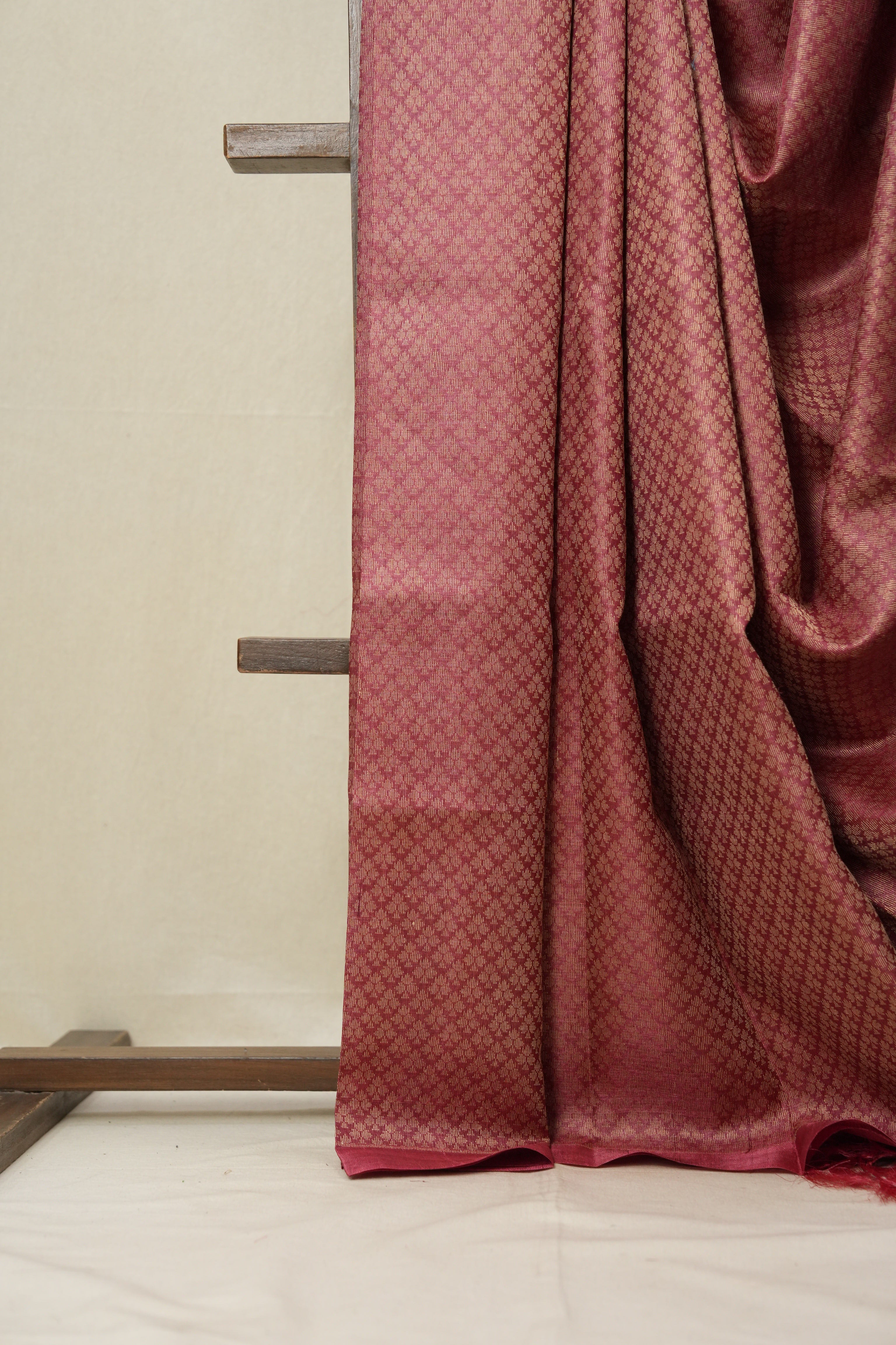 Dark Pink Tussar Silk Saree - SRDPTSS1538