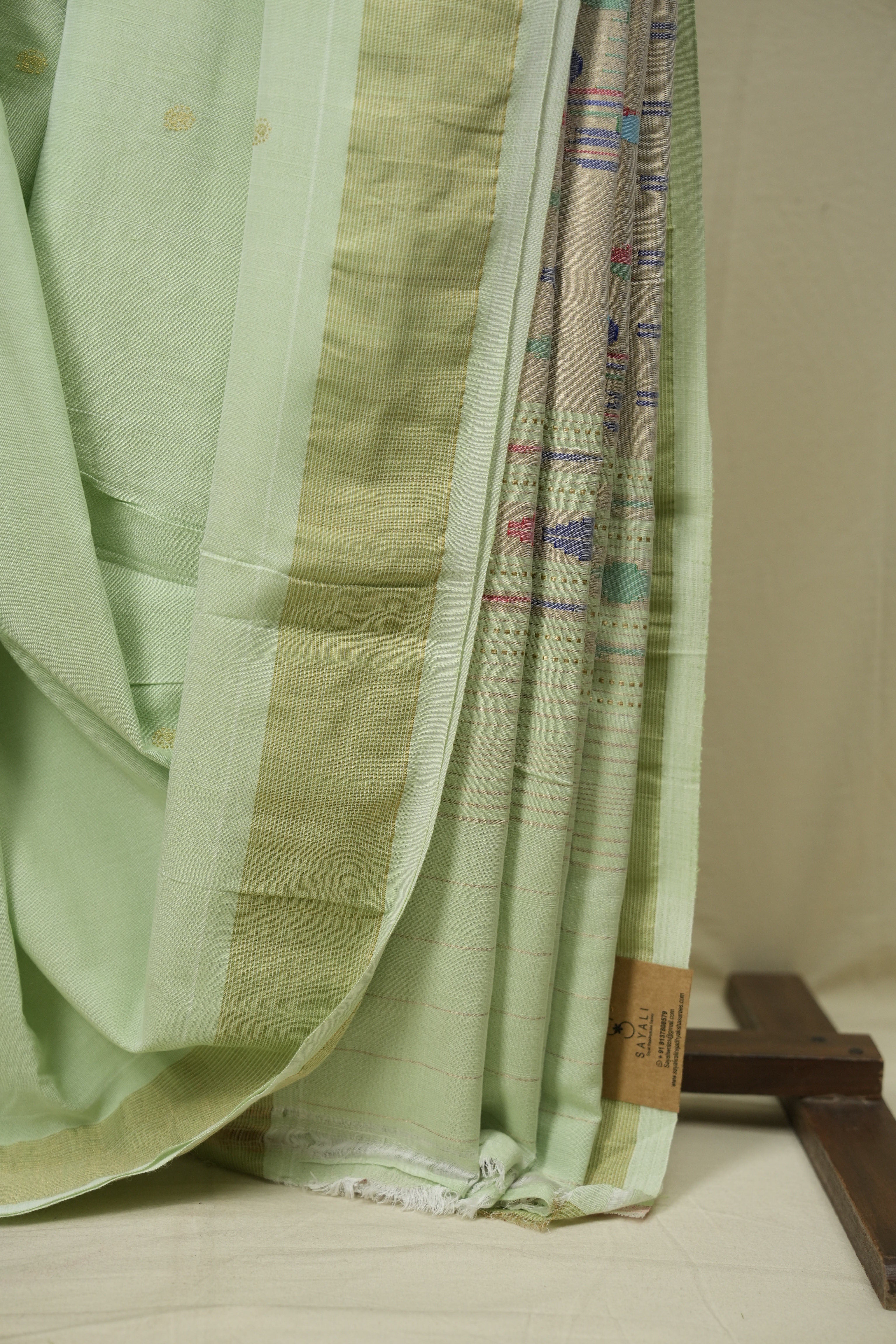 Mint Cotton Paithani Saree - SRMCPS793