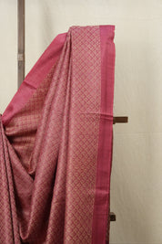 Dark Pink Tussar Silk Saree - SRDPTSS1538
