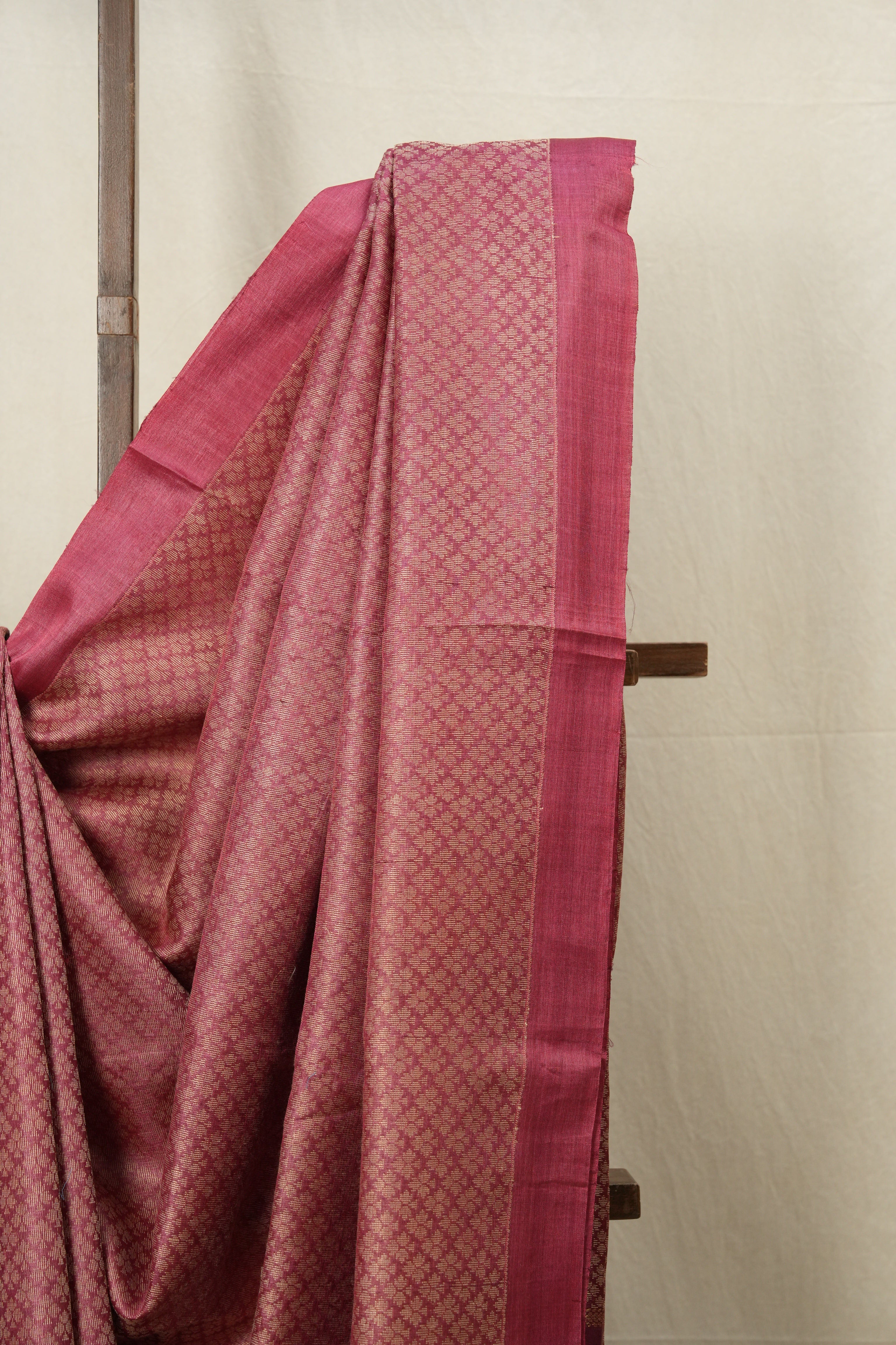Dark Pink Tussar Silk Saree - SRDPTSS1538