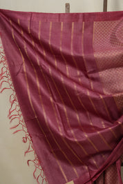 Dark Pink Tussar Silk Saree - SRDPTSS1538